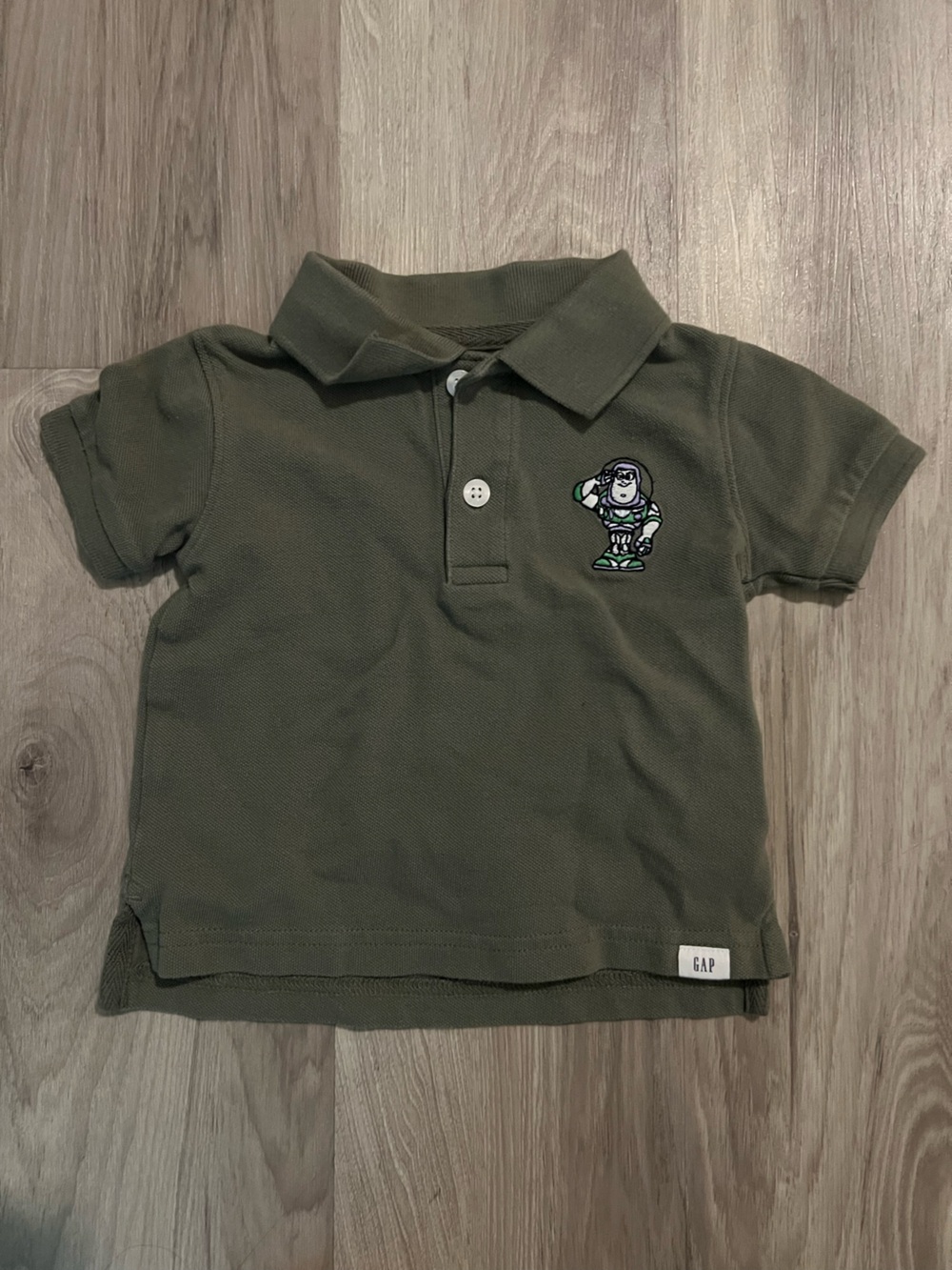 GAP Olive Green Polo with Buzz Lightyear Embroidered Patch